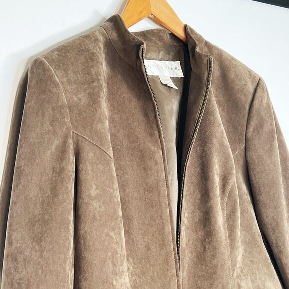 Doncaster Brown Soft Faux Suede Jacket Coat - Picture 3 of 11